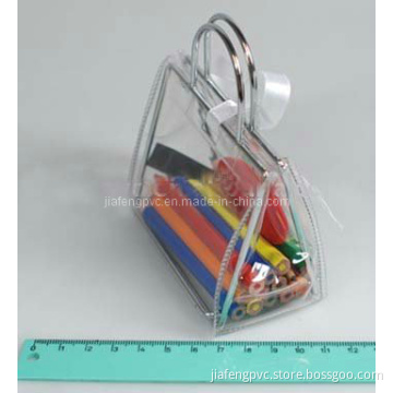 PVC Cosmetic Pouch with Zipper Top and Metallic Hanble